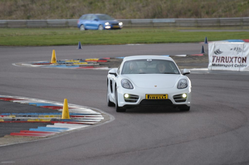 Porsche Cayman in Thruxton track in 2014